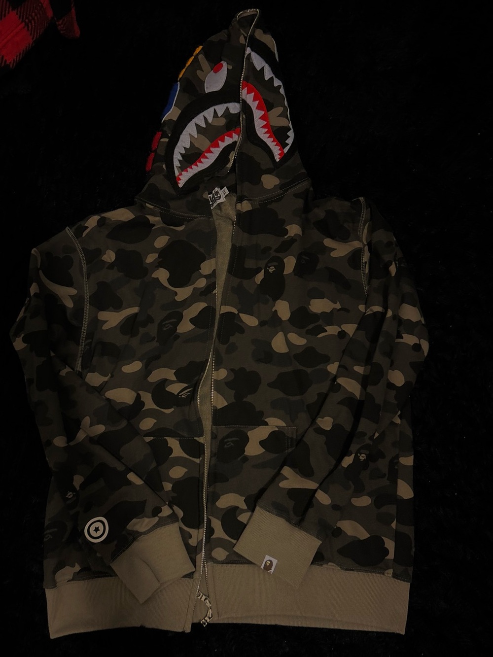 Bape Camo Shark Hoodie in black and Gray L - XL baggy